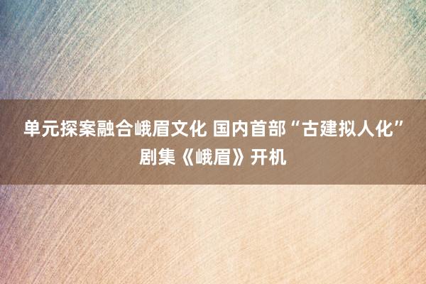 单元探案融合峨眉文化 国内首部“古建拟人化”剧集《峨眉》开机
