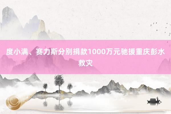 度小满、赛力斯分别捐款1000万元驰援重庆彭水救灾