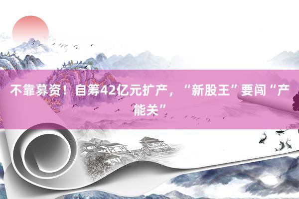 不靠募资！自筹42亿元扩产，“新股王”要闯“产能关”