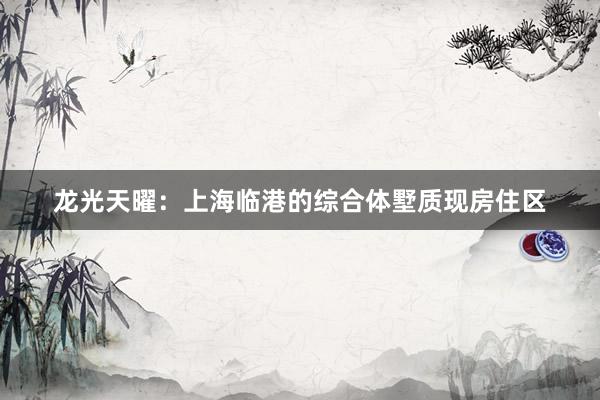 龙光天曜：上海临港的综合体墅质现房住区
