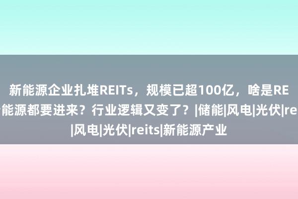新能源企业扎堆REITs，规模已超100亿，啥是REITs？为什么新能源都要进来？行业逻辑又变了？|储能|风电|光伏|reits|新能源产业