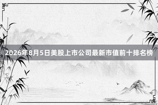 2026年8月5日美股上市公司最新市值前十排名榜