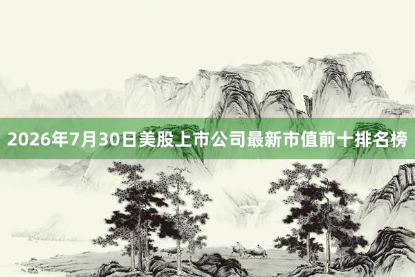 2026年7月30日美股上市公司最新市值前十排名榜