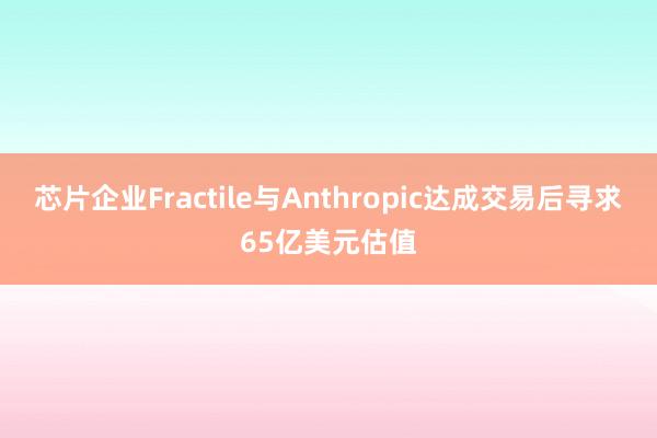 芯片企业Fractile与Anthropic达成交易后寻求65亿美元估值