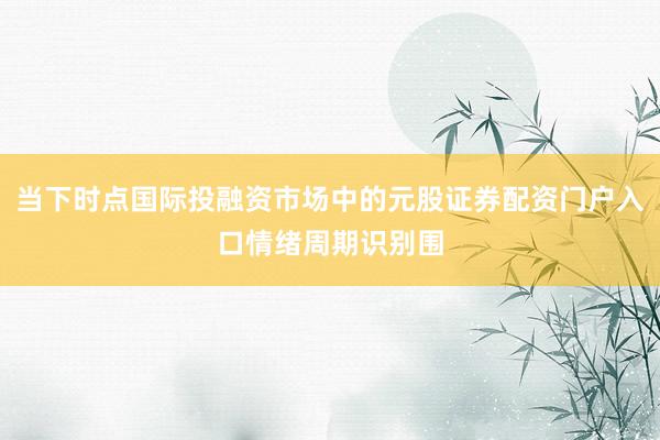 当下时点国际投融资市场中的元股证券配资门户入口情绪周期识别围