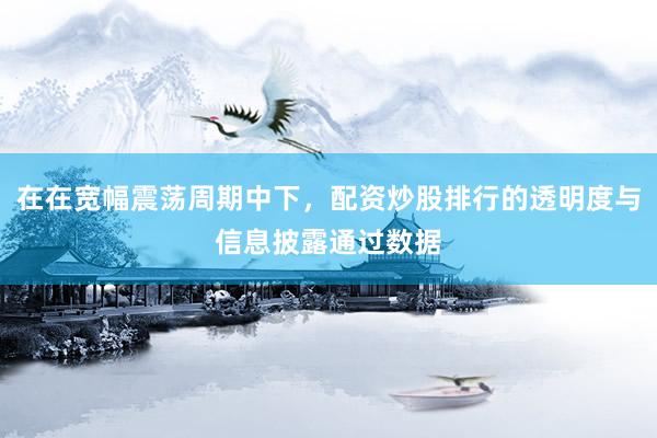 在在宽幅震荡周期中下，配资炒股排行的透明度与信息披露通过数据