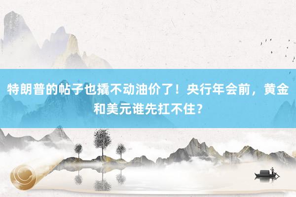 特朗普的帖子也撬不动油价了！央行年会前，黄金和美元谁先扛不住？