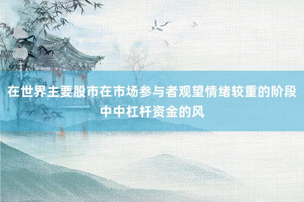 在世界主要股市在市场参与者观望情绪较重的阶段中中杠杆资金的风