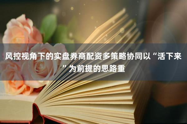 风控视角下的实盘券商配资多策略协同以“活下来”为前提的思路重