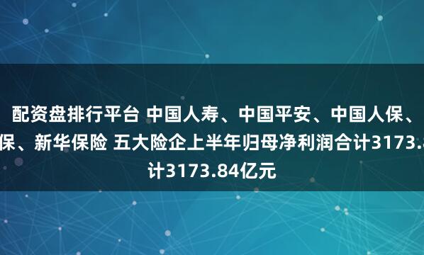配资盘排行平台 中国人寿、中国平安、中国人保、中国太保、新华保险 五大险企上半年归母净利润合计3173.84亿元