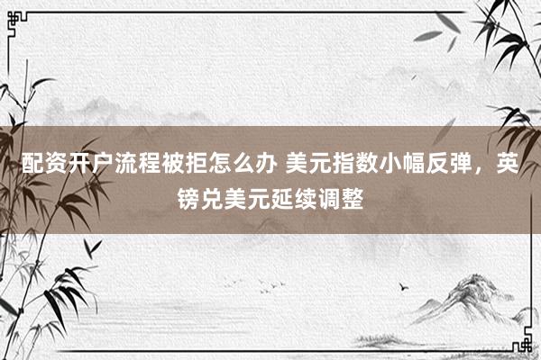 配资开户流程被拒怎么办 美元指数小幅反弹，英镑兑美元延续调整