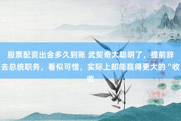 股票配资出金多久到账 武契奇太聪明了，提前辞去总统职务，看似可惜，实际上却能赢得更大的“收