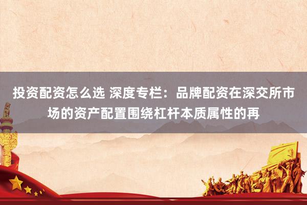 投资配资怎么选 深度专栏：品牌配资在深交所市场的资产配置围绕杠杆本质属性的再
